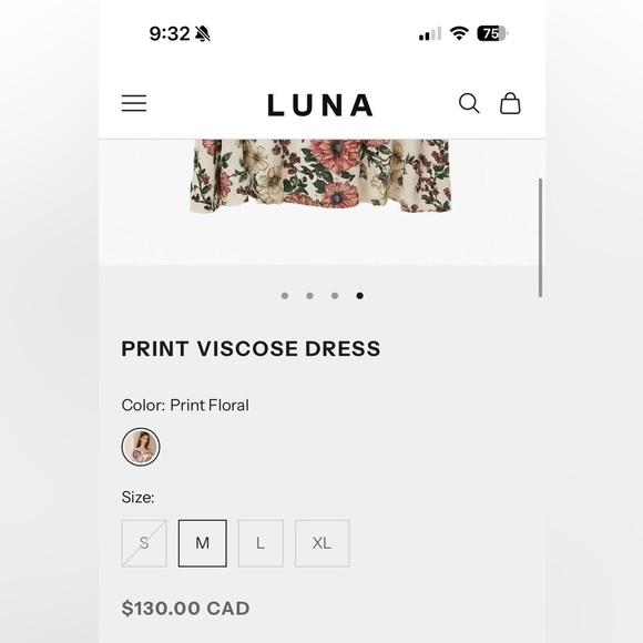 LUNA • NWT $130 floral viscose dress - Picture 5 of 5